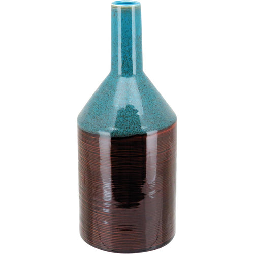 Garrafa Decorativa Java Cerâmica Marrom 26x11cm à Prova de Vazamentos