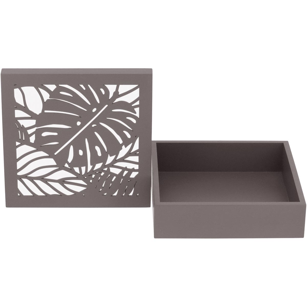 Caixa Organizadora Surya MDF Cinza 7x20x20cm para Escritório e Casa