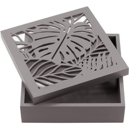 Caixa Organizadora Surya MDF Cinza 7x20x20cm para Escritório e Casa