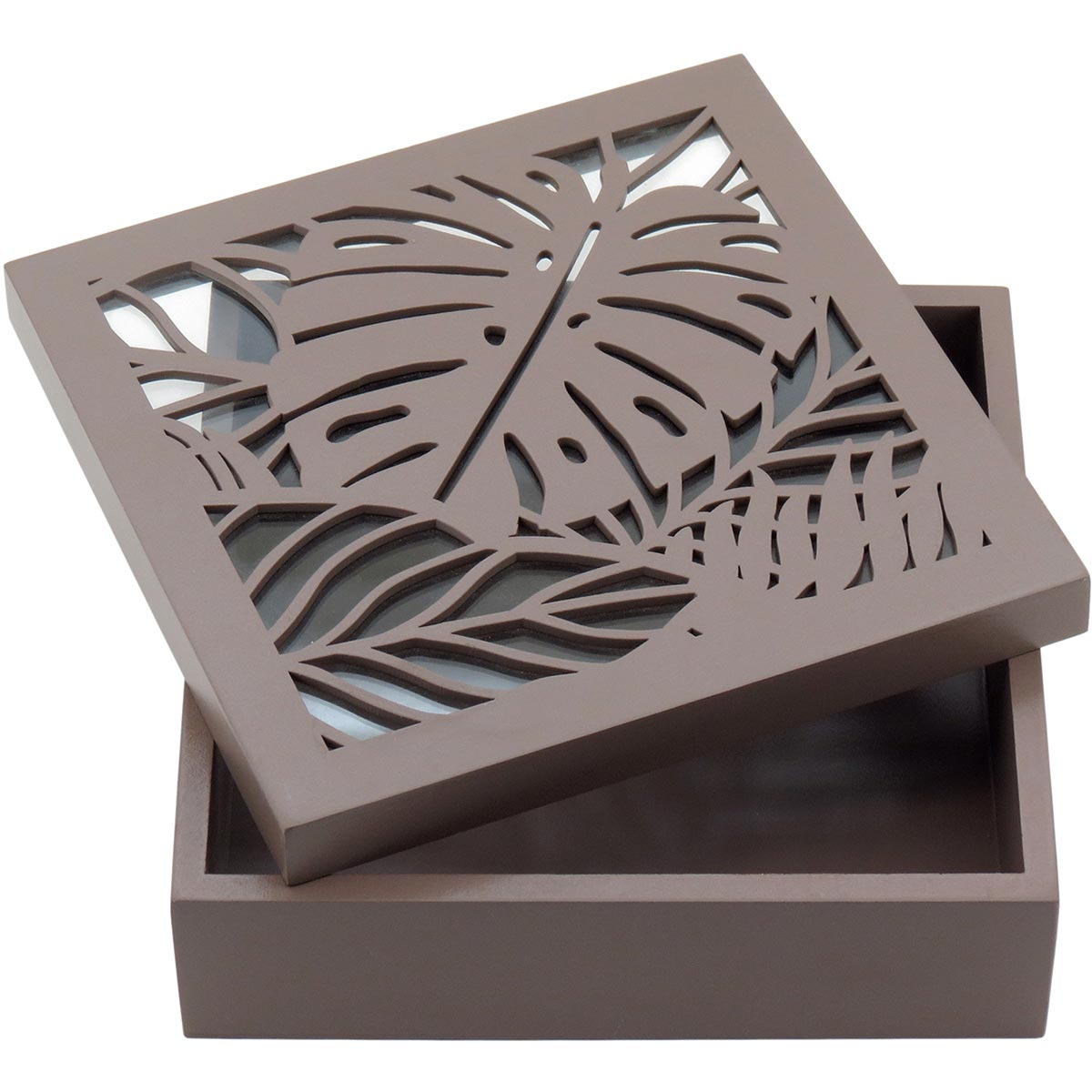 Caixa Organizadora MDF Marrom Surya 7x20x20cm para Escritório e Casa