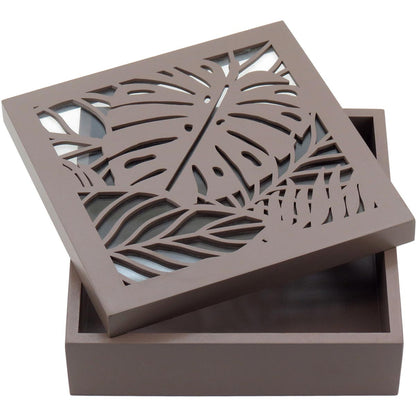 Caixa Organizadora MDF Marrom Surya 7x20x20cm para Escritório e Casa