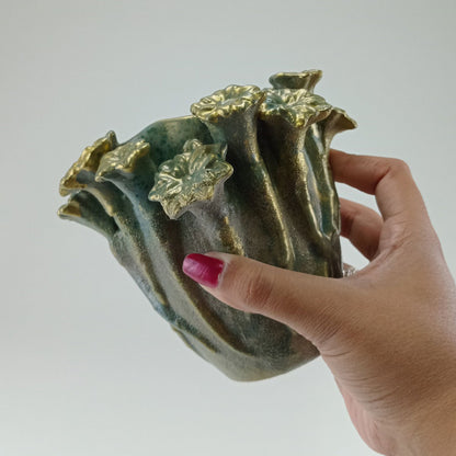 Vaso Cerâmico Verde Home&Co Chryso 14x16cm para Decoração