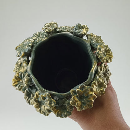 Vaso Cerâmico Verde Home&Co Chryso 14x16cm para Decoração