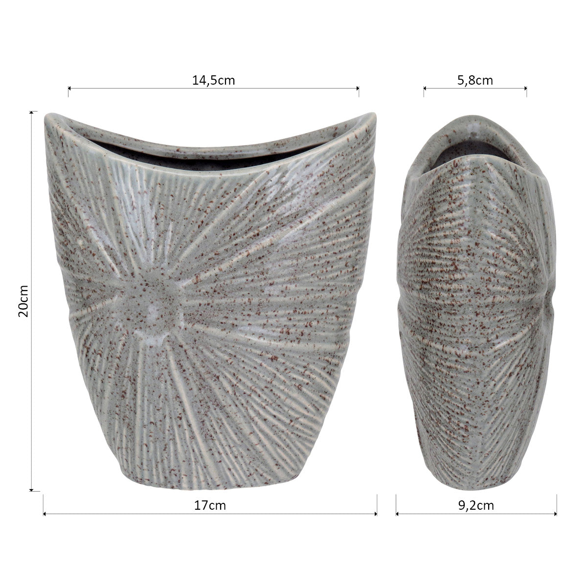 Vaso Decorativo Cerâmico Home&Co Prune Marfim 20x17x9cm