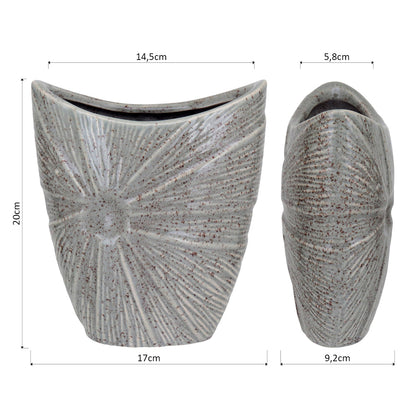 Vaso Decorativo Cerâmico Home&Co Prune Marfim 20x17x9cm