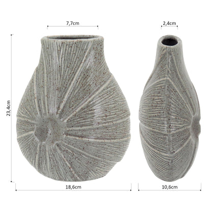 Vaso Decorativo Cerâmica Marfim Home&Co Prune 24x19x11cm