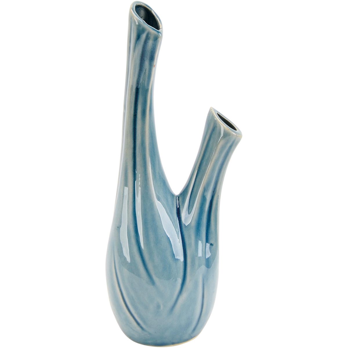 Vaso Decorativo Cerâmica Azul Home&Co Anse 29x12x8cm