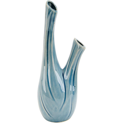 Vaso Decorativo Cerâmica Azul Home&Co Anse 29x12x8cm