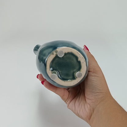 Vaso Decorativo Cerâmica Azul Home&Co Anse 29x12x8cm