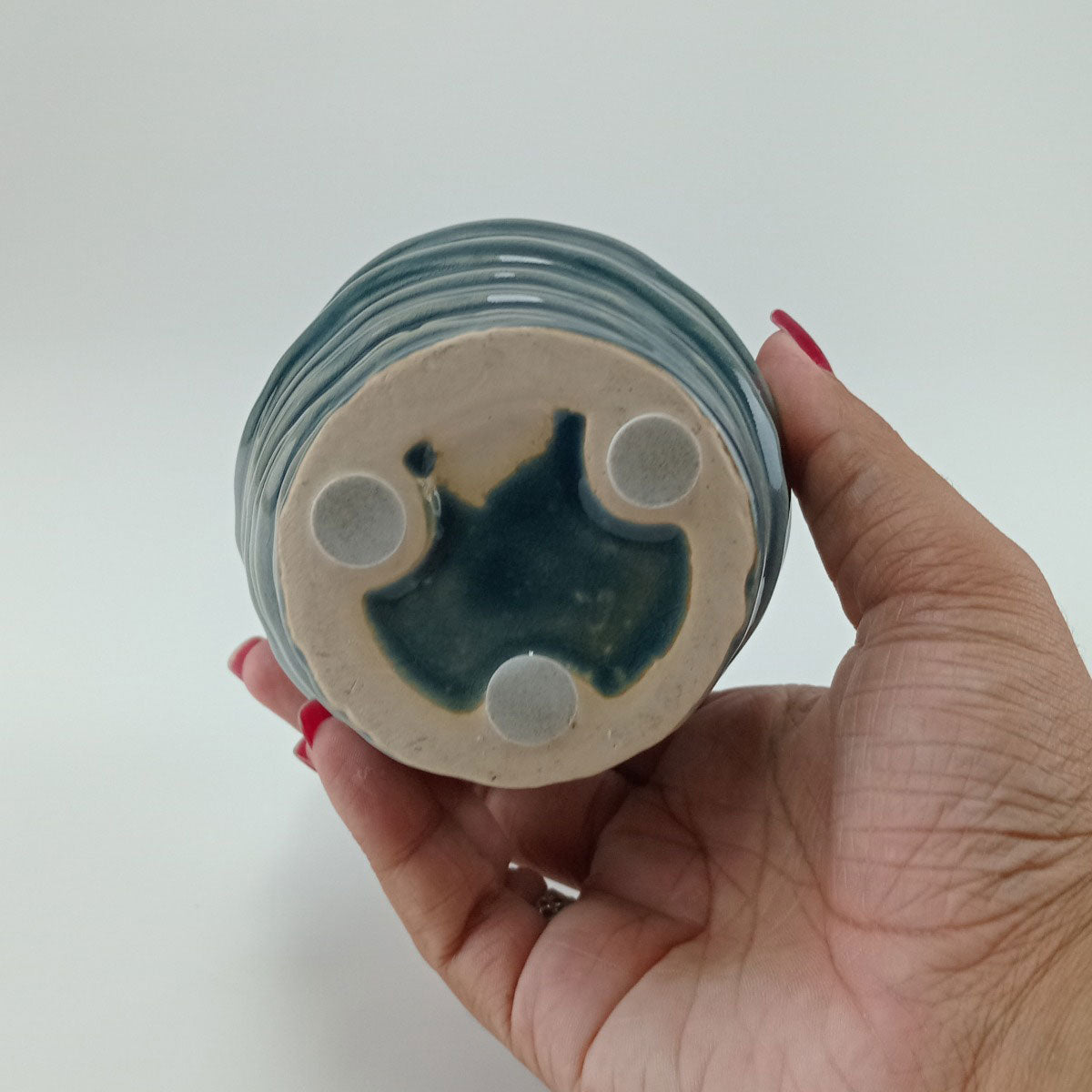 Vaso Cerâmico Azul Home&Co Ninon 15,6x8x8,1cm para Arranjos Florais