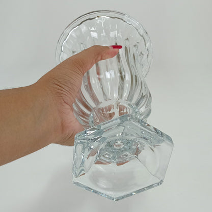 Vaso Nihao em Vidro Transparente 23x15cm para Decoração Floral