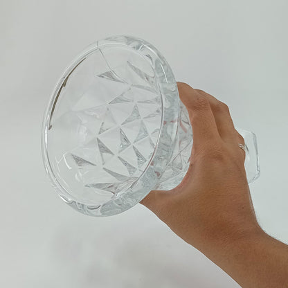 Vaso Cristal Transparente Full Diamond 23x15cm - Decoração Elegante