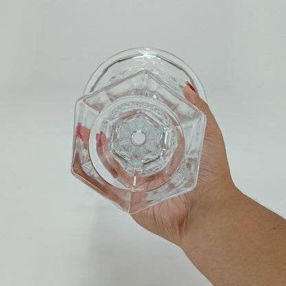 Vaso Cristal Transparente Full Diamond 23x15cm - Decoração Elegante