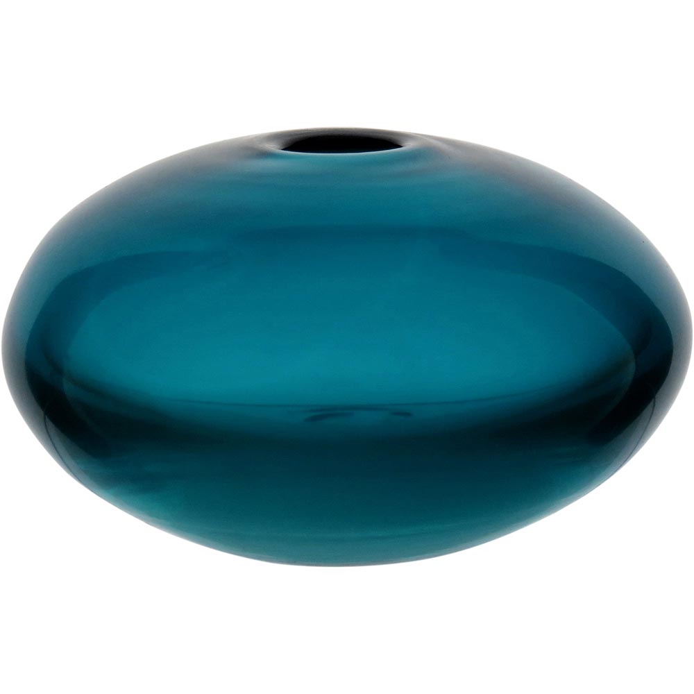 Vaso Decorativo Gicy Azul em Vidro 12x7cm para Flores e Folhagens