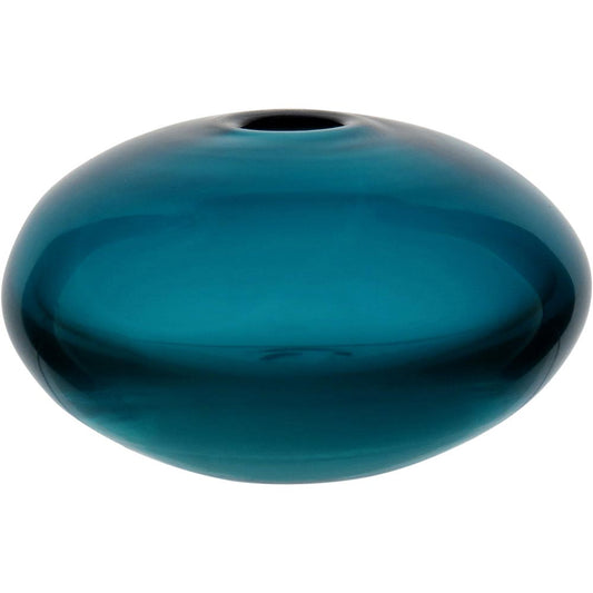 Vaso Decorativo Gicy Azul em Vidro 12x7cm para Flores e Folhagens