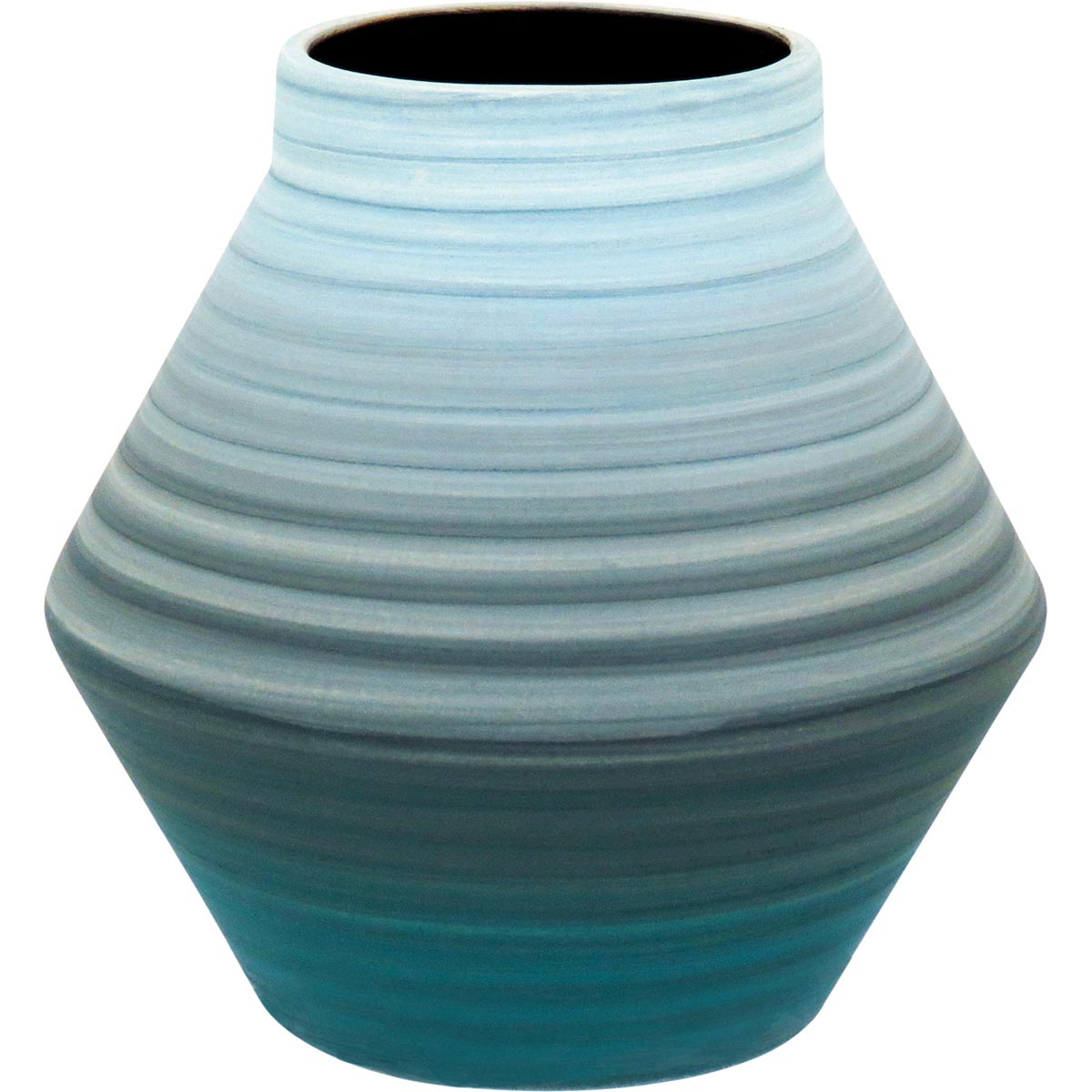 Vaso de Cerâmica Azul 16x16cm - Decoração Elegante e Sofisticada