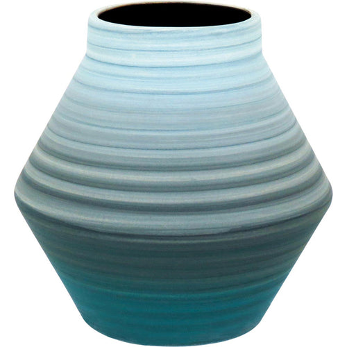 Vaso de Cerâmica Azul 16x16cm - Decoração Elegante e Sofisticada
