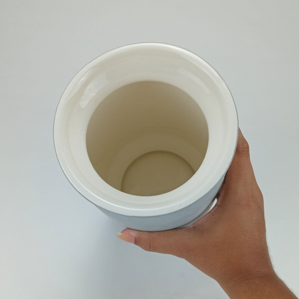 Vaso Winnie Cerâmica 23x14x14cm Cinza