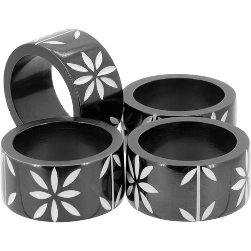 Anel de Guardanapo Home&Co Chinue 4 Peças Preto Osso 3x5x5cm