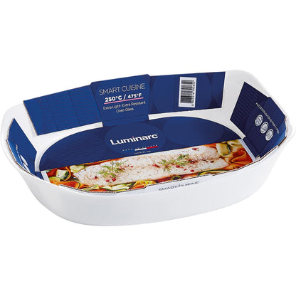 Assadeira de Vidro Temperado Luminarc Smart Cuisine 1,8L 30x22cm Branca
