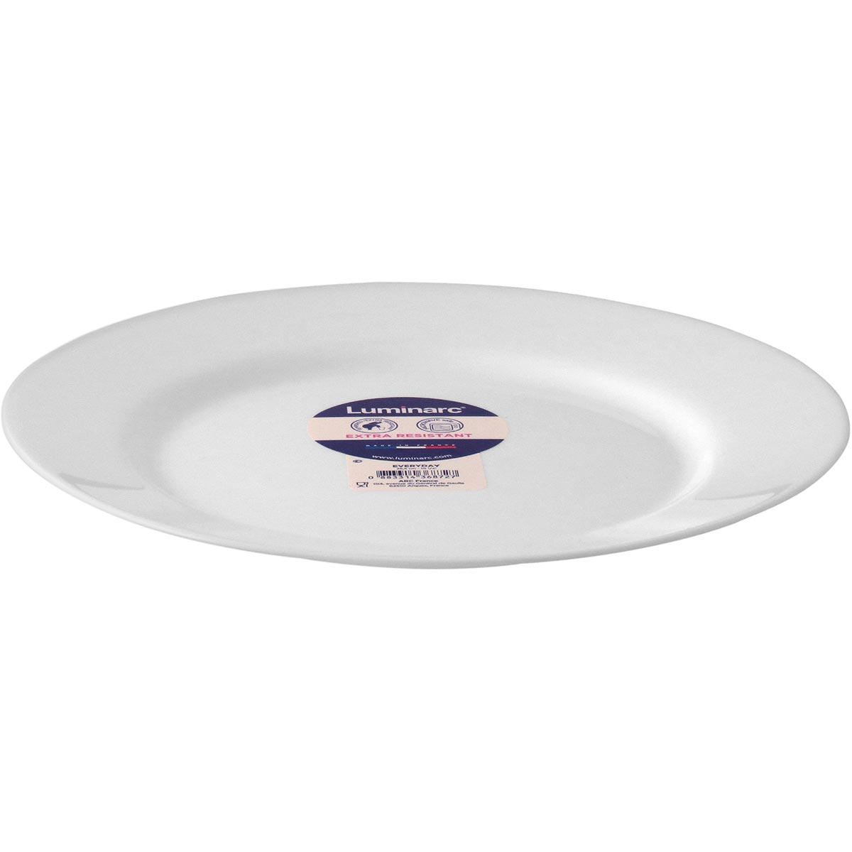 Jogo de Pratos Rasos Luminarc Everyday 6 Unidades Vidro Temperado Branco 27cm