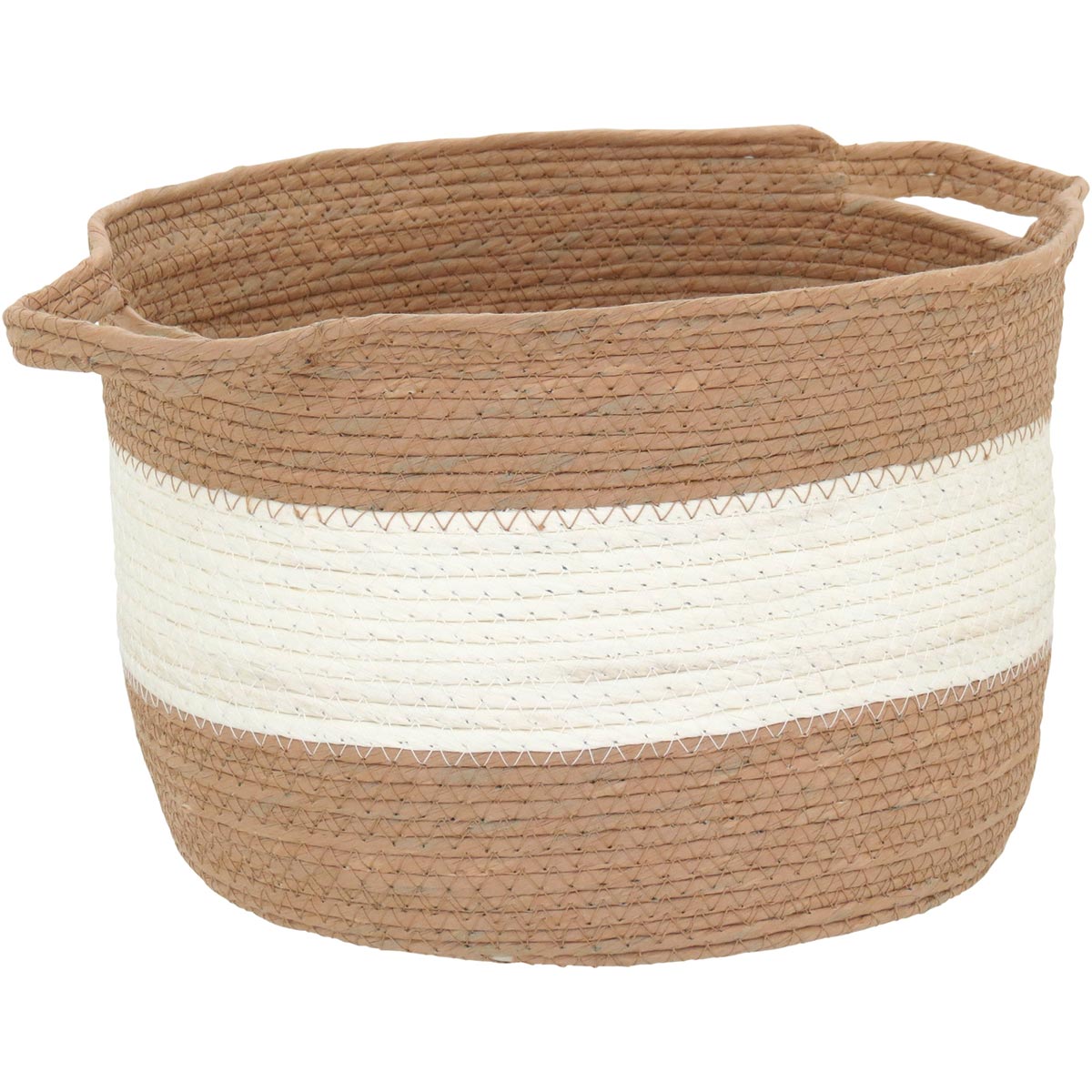 Conjunto de Cestas Decorativas Bangli Fibra Bege - 3 Peças