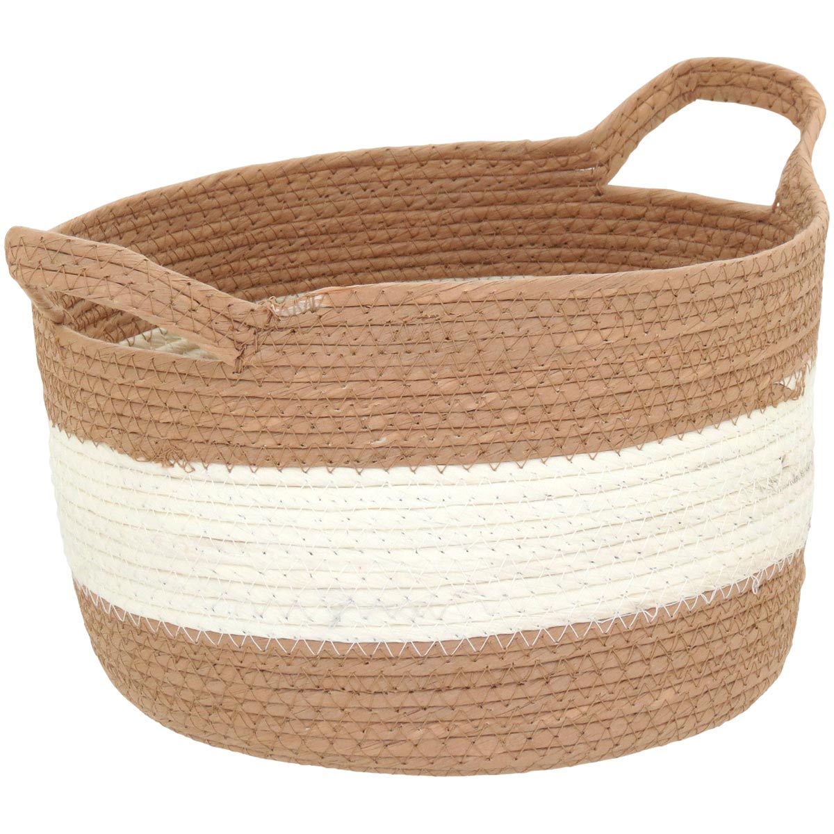 Conjunto de Cestas Decorativas Bangli Fibra Bege - 3 Peças