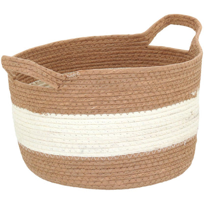 Conjunto de Cestas Decorativas Bangli Fibra Bege - 3 Peças