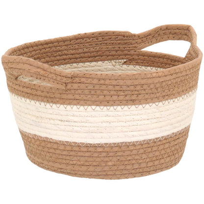 Conjunto de Cestas Decorativas Bangli Fibra Bege - 3 Peças