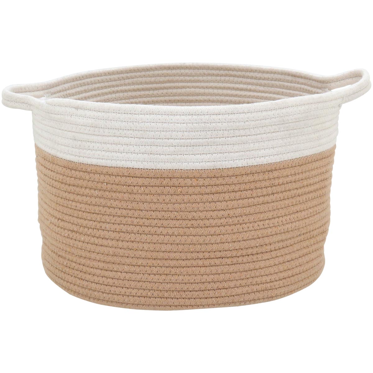 Conjunto 3 Cestas Organizadoras Allegra Tecido Branco - Grande, Médio, Pequeno