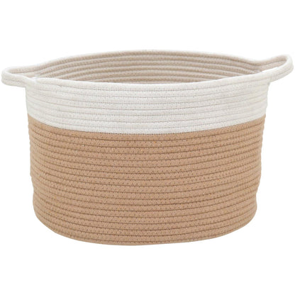 Conjunto 3 Cestas Organizadoras Allegra Tecido Branco - Grande, Médio, Pequeno