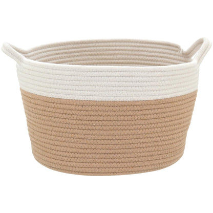 Conjunto 3 Cestas Organizadoras Allegra Tecido Branco - Grande, Médio, Pequeno