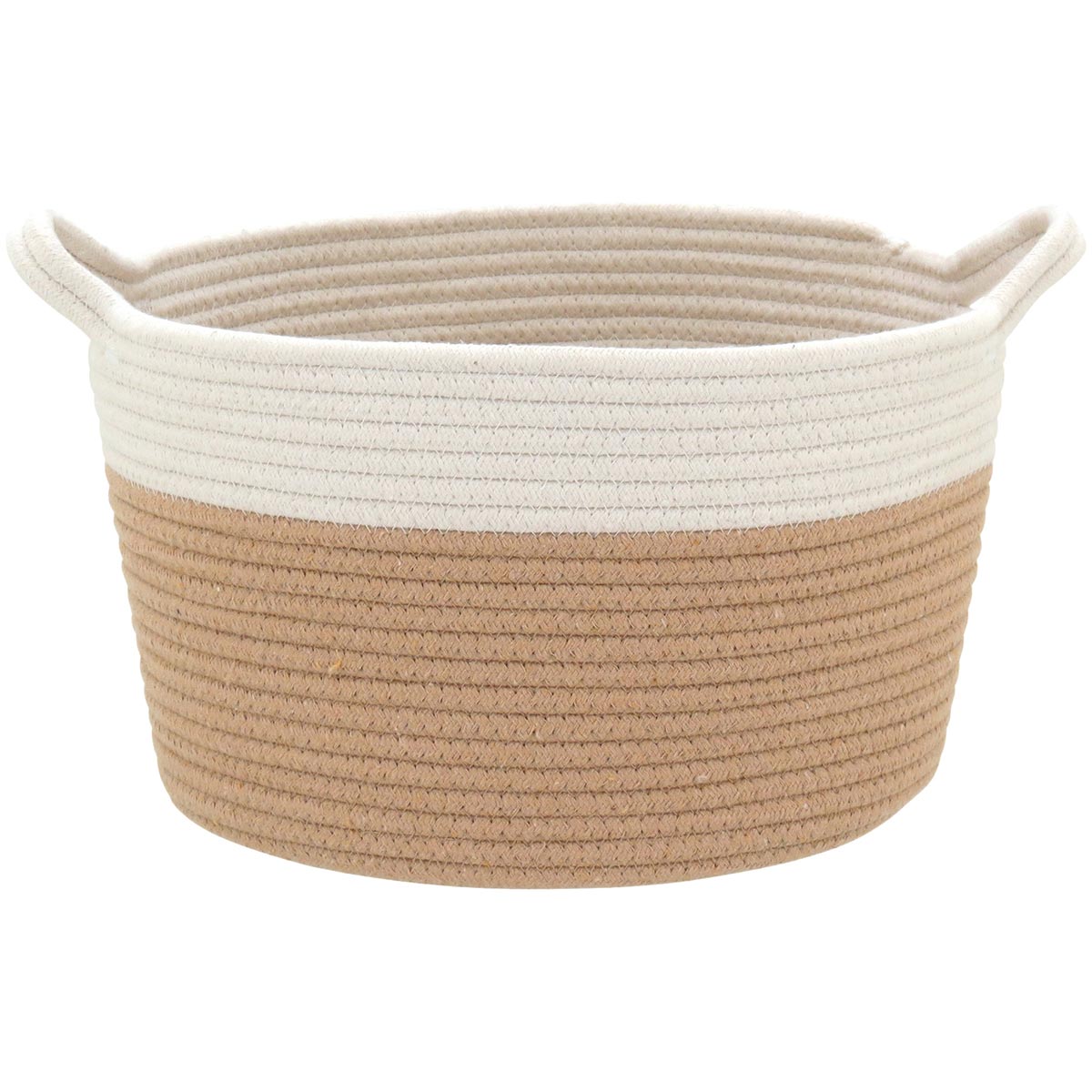 Conjunto 3 Cestas Organizadoras Allegra Tecido Branco - Grande, Médio, Pequeno