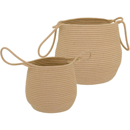 Cesta Organizadora Chartier 2 peças Tecido Natural Bege Grande e Pequena