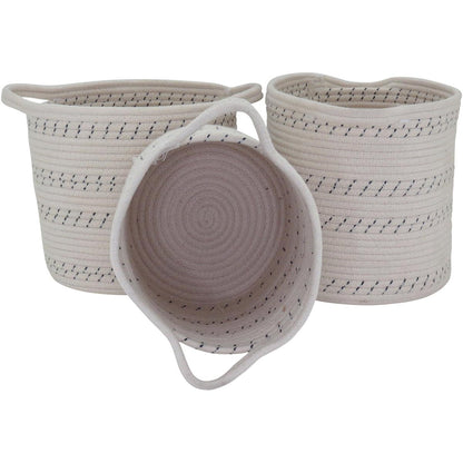 Cestas Organizadoras Allegra 3 Peças Tecido Branco para Decoração