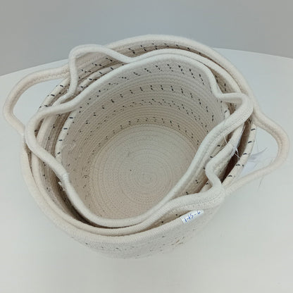 Cestas Organizadoras Allegra 3 Peças Tecido Branco para Decoração