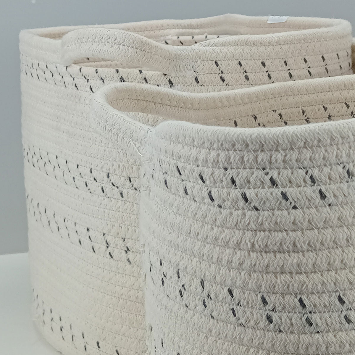 Cestas Organizadoras Allegra 3 Peças Tecido Branco para Decoração