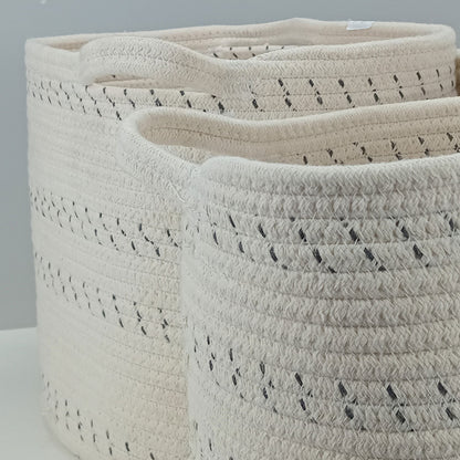 Cestas Organizadoras Allegra 3 Peças Tecido Branco para Decoração