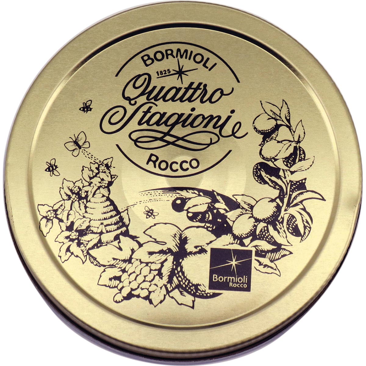 Tampa para Pote Bormioli Rocco Qstagioni Dourada Metal 11x11cm