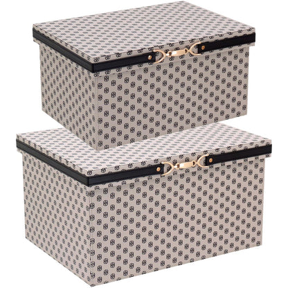 Caixa Organizadora Sintética Home&Co Francesca Bege 2 Peças