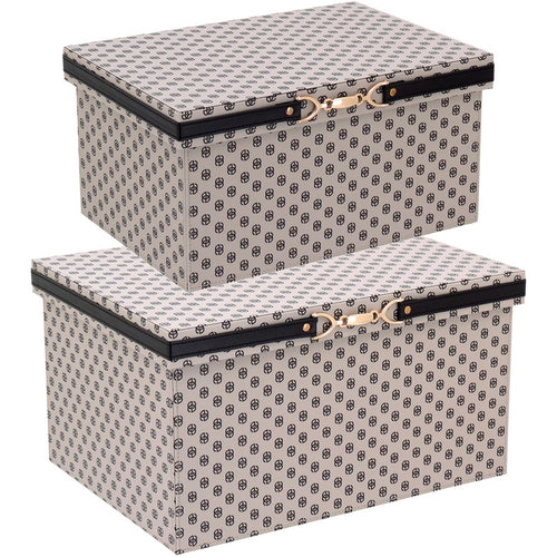 Caixa Organizadora Sintética Home&Co Francesca Bege 2 Peças