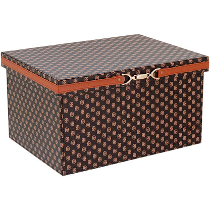 Caixa Organizadora Sintética Marrom Home&Co Francesca 2 Peças