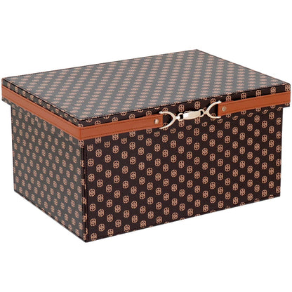 Caixa Organizadora Sintética Marrom Home&Co Francesca 2 Peças