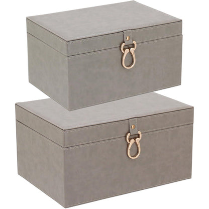 Caixa Organizadora Home&Co Vênus Sintético Bege 2 Peças