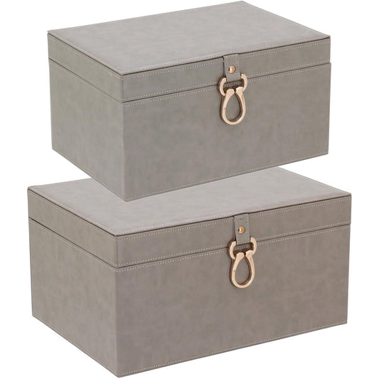 Caixa Organizadora Home&Co Vênus Sintético Bege 2 Peças