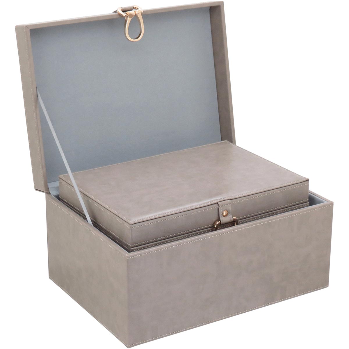 Caixa Organizadora Home&Co Vênus Sintético Bege 2 Peças