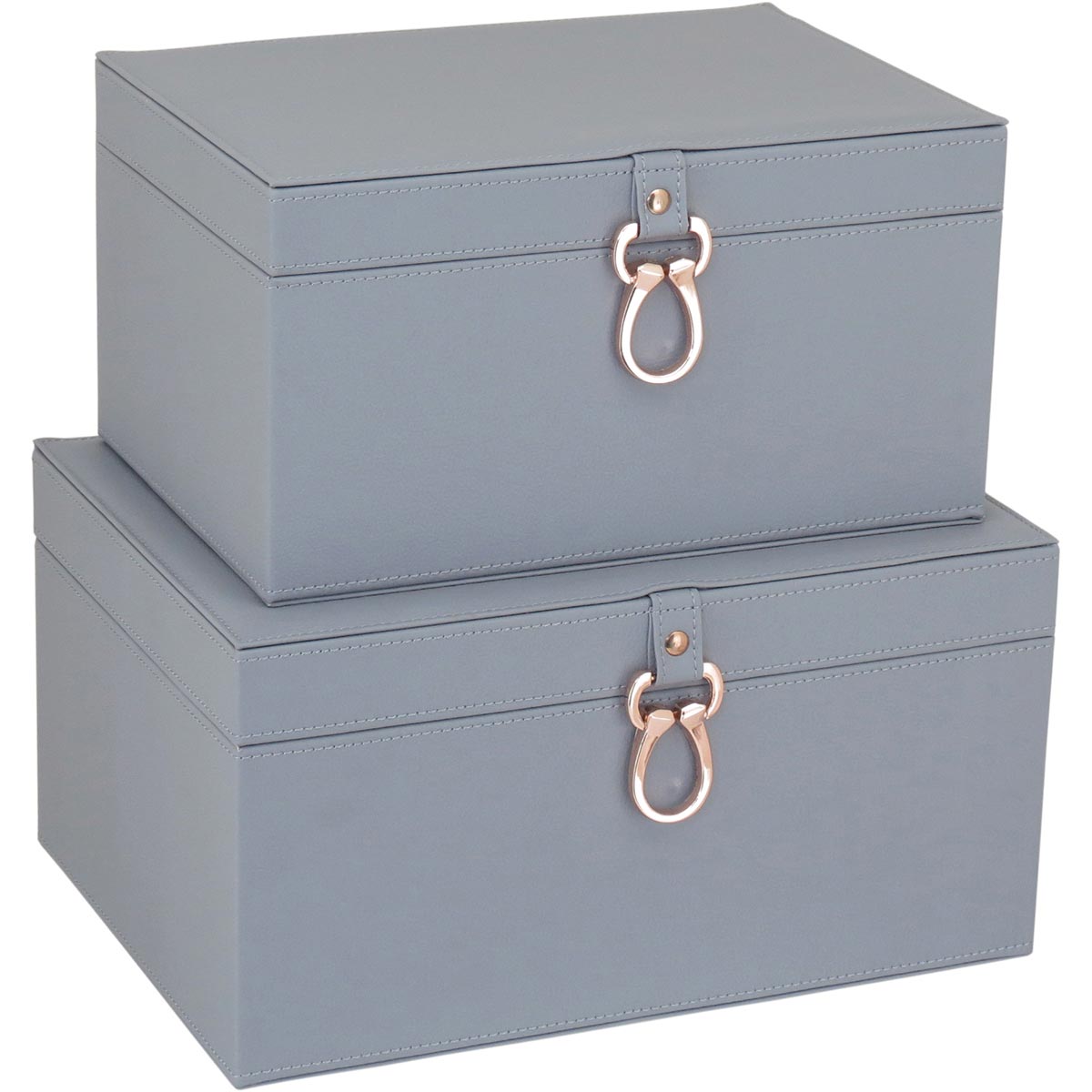 Caixa Organizadora Sintética Azul Home&Co Vênus 2 Peças