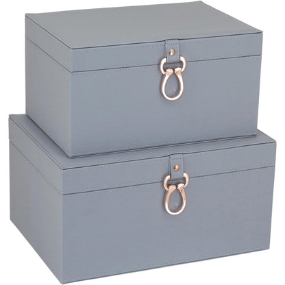 Caixa Organizadora Sintética Azul Home&Co Vênus 2 Peças