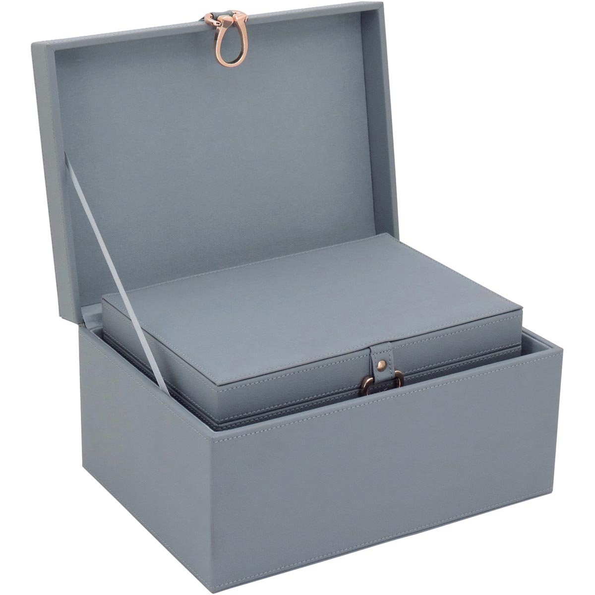 Caixa Organizadora Sintética Azul Home&Co Vênus 2 Peças