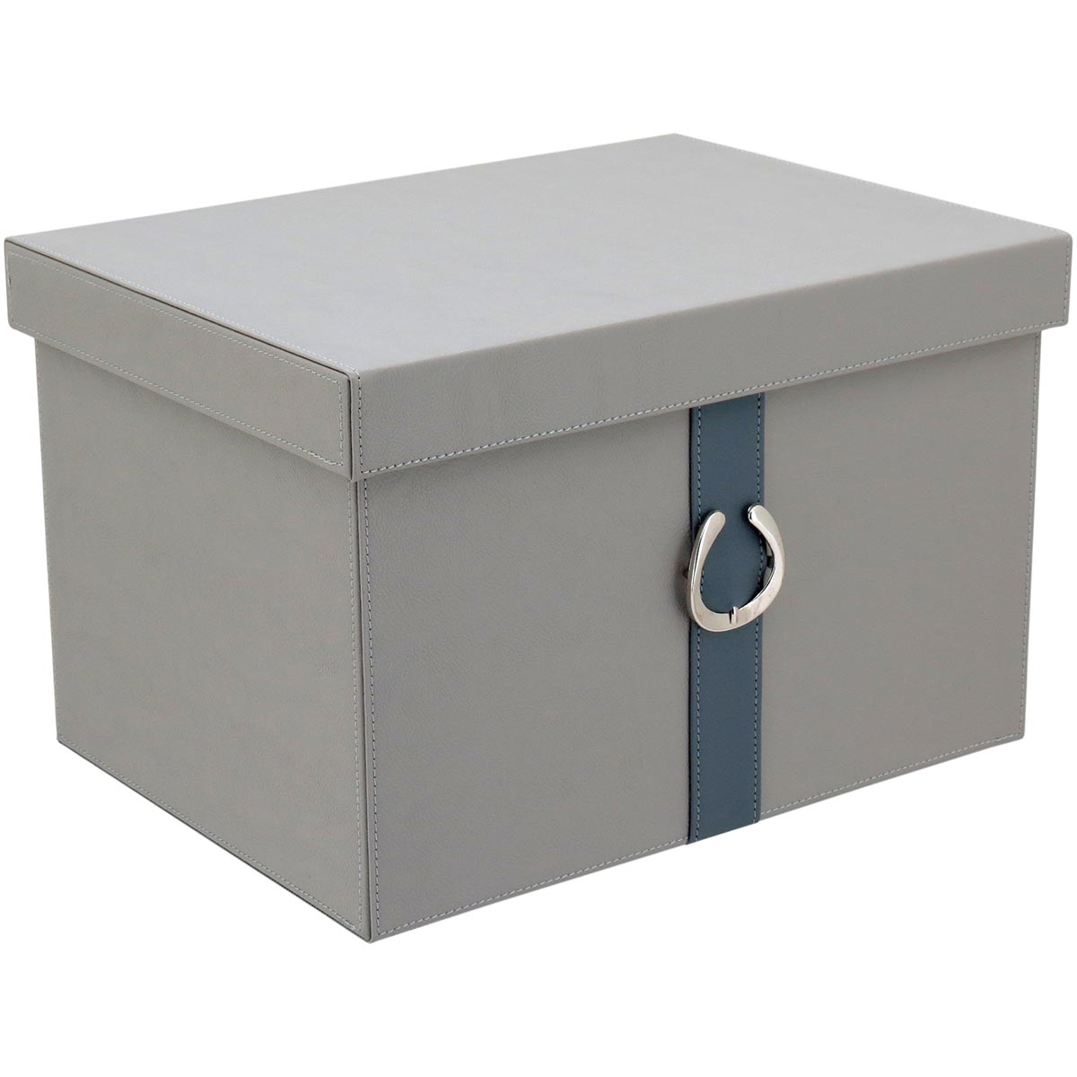 Caixa Organizadora Sintética Cinza 2 Peças Home&Co Saturno